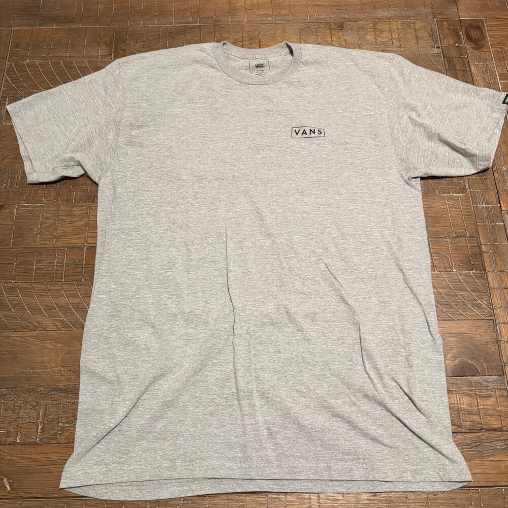 Vans Classic Fit Tee Heather Gray Rose Graphic XL Off the Wall Original Rubber
